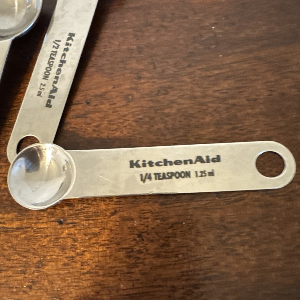 KitchenAid Stainless 4-piece Measuring Spoon Set - NO RING - Picture 2 of 7